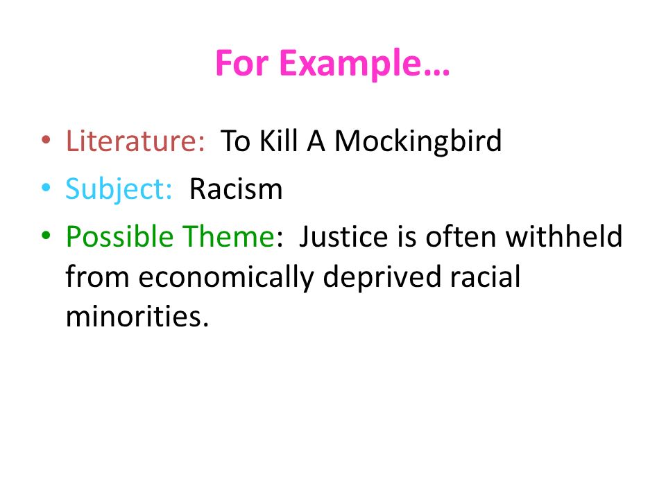 An analysis of the concept of racism in literature